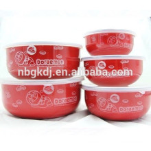 5 sets China red enamel ice bowl